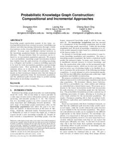 Probabilistic Knowledge Graph Construction: Compositional and Incremental Approaches Dongwoo Kim ANU Australia