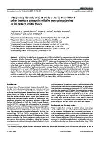 Interpreting federal policy at the local level: the wildland–urban interface concept in wildfire protection planning in the eastern United States