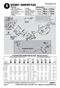 4  		 EASTGATE / HAMILTON PLACE SERVING:   SERVICE DAYS