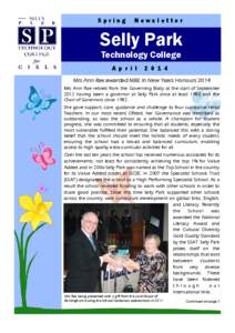 Spring  Newsletter Selly Park Technology College