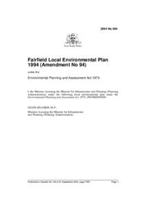 2004 No 664  New South Wales Fairfield Local Environmental Plan[removed]Amendment No 94)