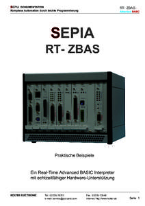 SEPIA DOKUMENTATION  RT- ZBAS Komplexe Automation durch leichte Programmierung