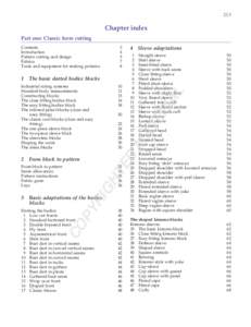 213  Chapter index Part one: Classic form cutting  D