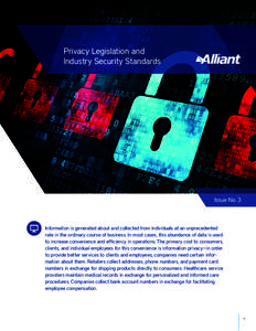 Privacy Legislation and Industry Security Standards Issue No