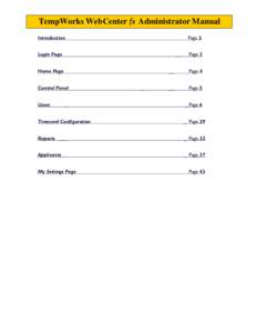 TempWorks WebCenter fx Administrator Manual Introduction Page 2  Login Page
