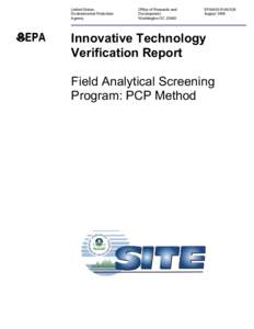 Innovative Technology Verification Report: Field Analytical Screening Program: PCP Method