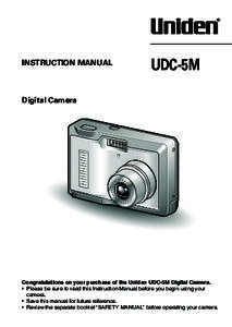 INSTRUCTION MANUAL  UDC-5M Digital Camera