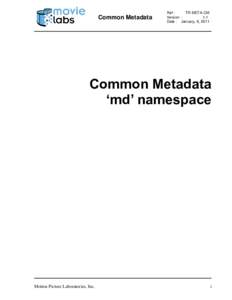 Common Metadata  Ref : TR-META-CM Version : 1.1