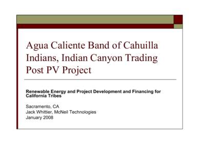 Agua Caliente Band of Cahuilla Indians - PV Project