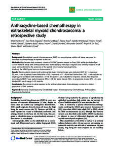 Chondrosarcoma / Soft-tissue sarcoma / Chemotherapy / Synovial sarcoma / Myxoid chondrosarcoma / Lung cancer / Medicine / Oncology / Sarcoma