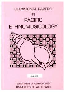 New Guinea Ethnomusicology Conference: Proceedings Robert Reigle, editor