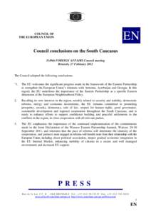 EN  COUNCIL OF THE EUROPEAN UNION  Council conclusions on the South Caucasus