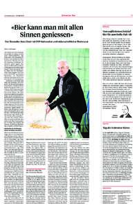 Schweizer Bier  	sonntagszeitung.ch | 19. April