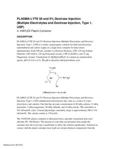 PLASMA-LYTE 56 and 5% Dextrose Injection