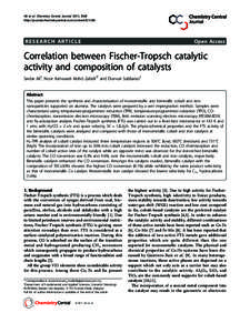 Ali et al. Chemistry Central Journal 2011, 5:68 http://journal.chemistrycentral.com/contentRESEARCH ARTICLE  Open Access