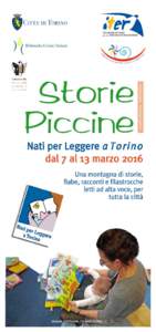 Lunedì 7 marzo Laboratori di lettura orePinocchio, via Parenzo 42, telNati per Leggere da Pinocchio oreVillino Caprifoglio, viale