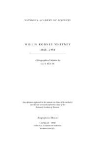 national academy of sciences  Willis rodney Whitney 1868—1958