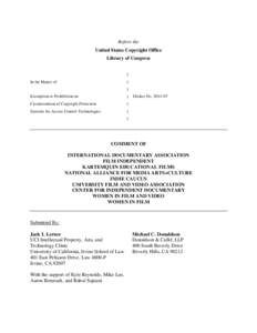 Information science / Audio storage / Electronics / Hardware restrictions / Consumer electronics / Digital Millennium Copyright Act / Michael C. Donaldson / Digital rights management / Ripping / Law / DVD / Copyright law