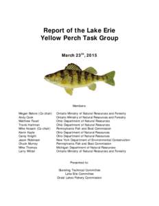 Report of the Lake Erie Yellow Perch Task Group March 23th, 2015 Members: Megan Belore (Co-chair)