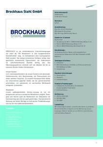 Brockhaus Stahl GmbH  Unternehmensprofil 53 Mitarbeiter 21 Mio. Euro Umsatz Rechtsform