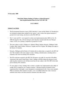[removed]December 2000 Final Rule Making Findings of Failure to Submit Required State Implementation Plans for the NOX SIP Call