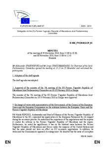 [removed]EUROPEAN PARLIAMENT Delegation to the EU-Former Yugoslav Republic of Macedonia Joint Parliamentary Committee