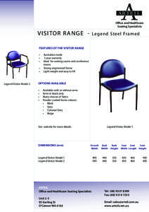 AR TE I L Office and Healthcare Seating Specialists V I S I TO R R ANGE -