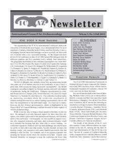 Newsletter International Council for Archaeozoology ICAZ 2002 A Huge Success Volume 3, No. 2 (Fall 2002)