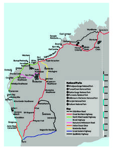 Kimberley / Pilbara / National parks of Western Australia / Mid West / North West Coastal Highway / Great Northern Highway / Nanutarra /  Western Australia / Minilya /  Western Australia / Overlander Roadhouse / Regions of Western Australia / States and territories of Australia / Geography of Western Australia