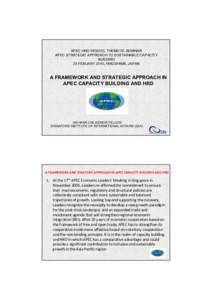 Human resource development / Economics / Capacity building / APEC Peru / Asia-Pacific Economic Cooperation / International relations / International economics