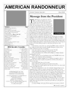AMERICAN RANDONNEUR Volume Twelve Issue #2 May[removed]Message from the President