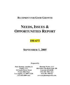 BLUEPRINT FOR GOOD GROWTH  NEEDS, ISSUES & OPPORTUNITIES REPORT DRAFT SEPTEMBER 1, 2005