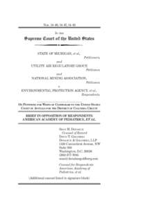 Nos[removed]; 14-47; 14-49 IN THE Supreme Court of the United States STATE OF MICHIGAN, et al., Petitioners,