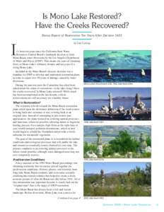 Is Mono Lake Restored? Have the Creeks Recovered? Status Report of Restoration Ten Years After Decision 1631 I