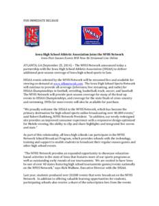 Microsoft Word - NFHS NETWORK PRESS RELEASE