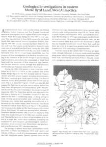 Geological investigations in eastern Marie Byrd Land, West Antarctica Vic DIVENERE, Lamont-Doherty Earth Observatory, Columbia University, Palisades, New YorkJ.D. BRADsHAw and S.D. WEAVER, Geology Department, Univ