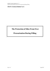 SHAPA Technical Bulletin No. 11 The Protection of Silos From Over Pressurisation During Filling SHAPA Technical Bulletin No.11  The Protection of Silos From Over