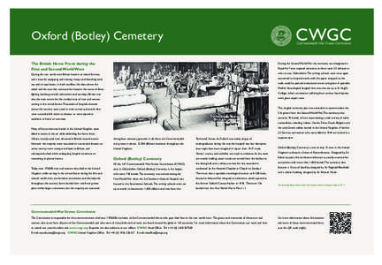 Oxford panel_Layout[removed]:57 Page 1  Oxford (Botley) Cemetery The British Home Front during the First and Second World Wars