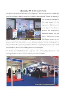 A Successful EW Conference in India The Second International Conference on Electronic Warfare – EWCI 2012 held during[removed]February 2012, has concluded on a very successful note at National Science seminar Complex, II