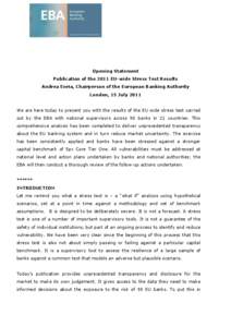 Tier 1 capital / Bank / Finance / Europe / European Union banking stress test exercises / Internal Ratings-Based Approach / European Union / European Banking Authority / Stress test