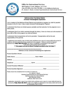 Office for Instructional Services 580 Winthrop Avenue, Bellmore, NY[removed]2941 • Fax[removed] • www.bellmoreschools.org Dr. Joanne C. Dacek, Assistant Superintendent for Instructional Services  Bellmo