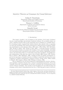 Intuitive Theories as Grammars for Causal Inference Joshua B. Tenenbaum Department of Brain and Cognitive Sciences