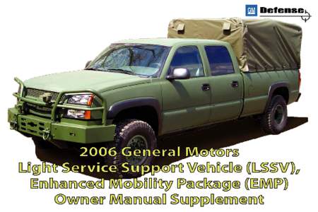 2006 General Motors Light Service Support Vehicle (LSSV) Military Truck Owner’s Manual Supplement Seats and Restraints Systems........................................1-1 Troop Seats....................................