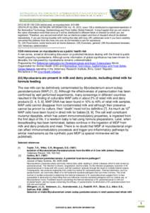 [removed]CGN minireviews on mycobacteria: (02) Milk CENTAUR GLOBAL NETWORK INFORMATION Vol. 16, 2012, issue 136 is distributed to registered members of the Biomedical Technology, Epidemiology and Food Safety Global