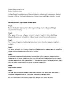 Information / Teacher training / Student teaching / Fingerprint