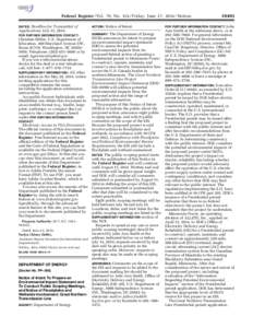 Federal Register / Vol. 79, No[removed]Friday, June 27, [removed]Notices Deadline for Transmittal of Applications: July 15, 2014. DATES: