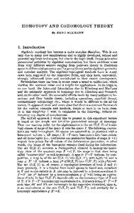 HOMOTOPY AND COHOMOLOGY THEORY By B E N O ECKMANN