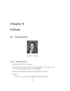 Chapter 6 Leibniz 6.1