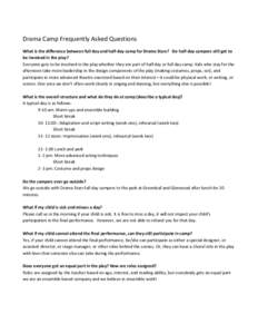 Microsoft Word - Drama Camp 2014 FAQ