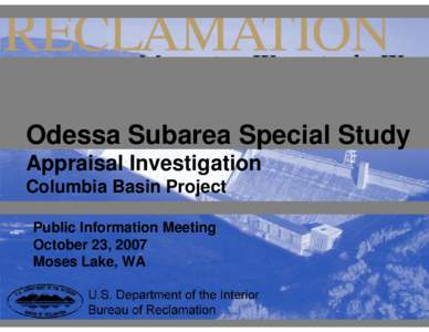 Columbia River / Grand Coulee Dam / Dry Falls Dam / Columbia Basin Project / Banks Lake / Grand Coulee / Reservoir / Groundwater / Moses Lake / Grant County /  Washington / Washington / Water